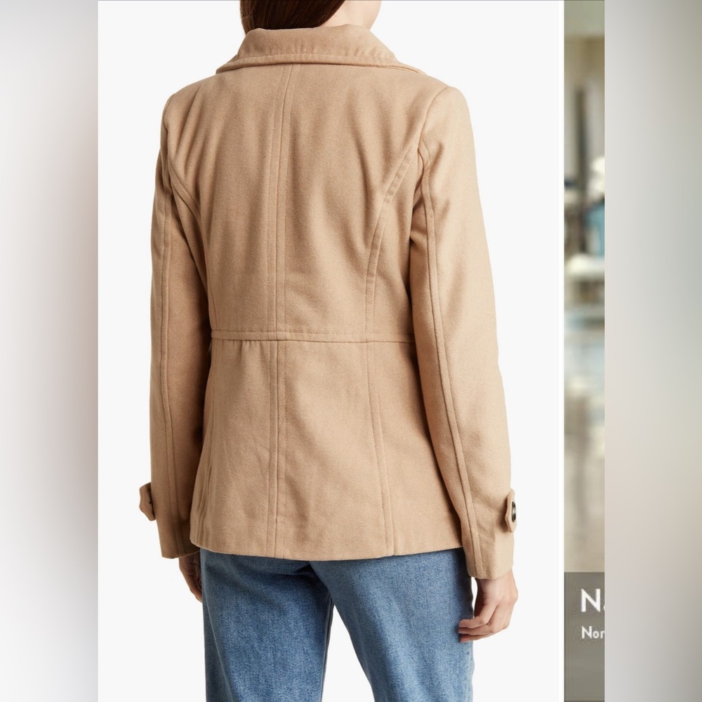Thread & Supply NWT Women's Camel Double-Breasted Peacoat - Picture 3 of 7